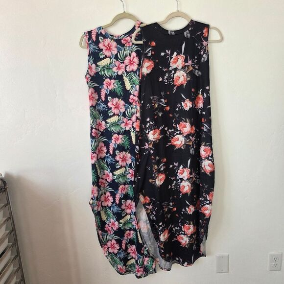 Bundle Of Two Floral Maxi Dress Sleeveless Pockets Casual Comfy Teacher Church S - Picture 7 of 9